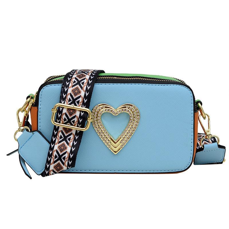 

Trendy Korean Style Fashionable Small Shoulder Bag With Wide Strap For Daily Use синій