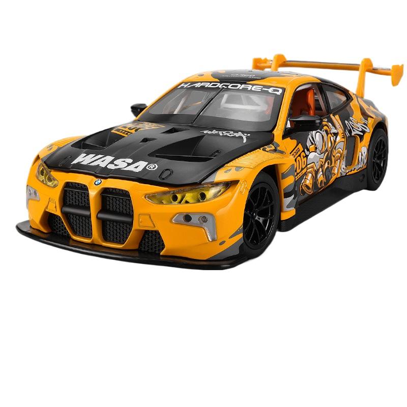 

Масштаб 1/24 BMW M4 GT3 Серия WASA Литой металлический автомобиль из сплава Модель автомобиля DIY Дизайн Коллекция Декорация Бутик Модные подарки для мальчиков жёлтый