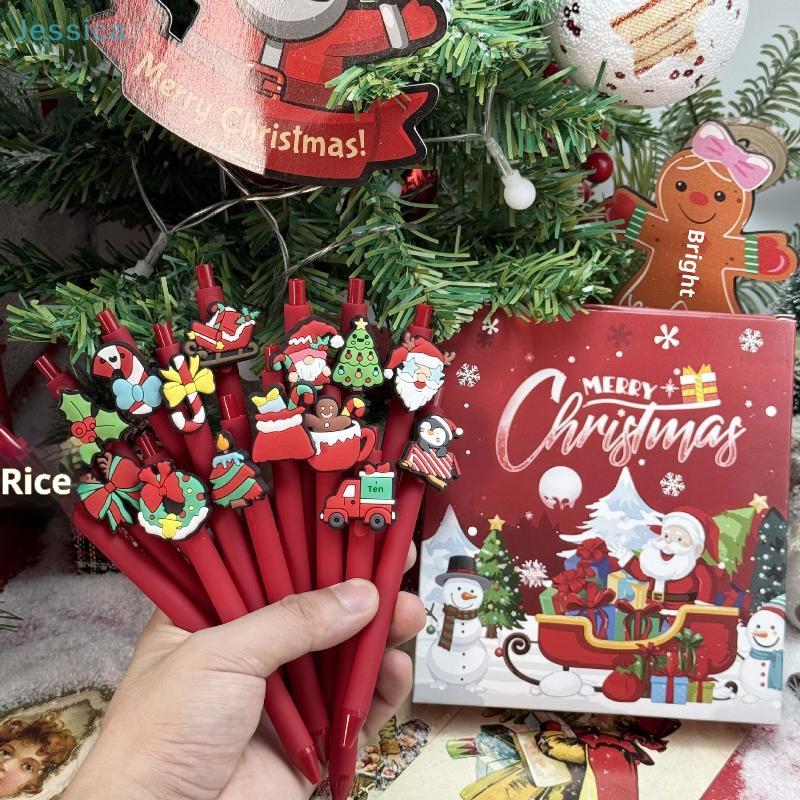 Hot-selling Christmas Red Ballpoint Pen, Retractable Gel Pen Creative Student Office Supplies