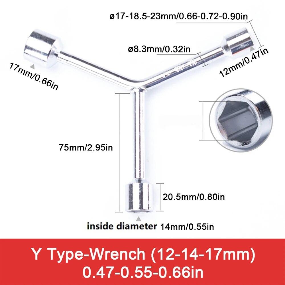 8 10 12mm High Quality Y Type Socket Wrench Bicycle Bike Y Wrench Sockets Multi-Standard Chrome Vanadium Steel Socket Wrench Set