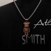 Color Violent Bear Versatile Simple, Niche Hip Hop Violent Bear Pendant Sweater Chain Women's Titanium Steel Necklace Men's