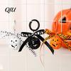 Halloween Backpacks Charm Pumpkin Bell Keychain, Hollow Head Key Ring with Ribbon Bow, for Holiday Party Decoration Keychain