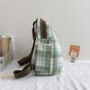 Plaid Travel Backpack Student Schoolbag Class Commuter Backpack