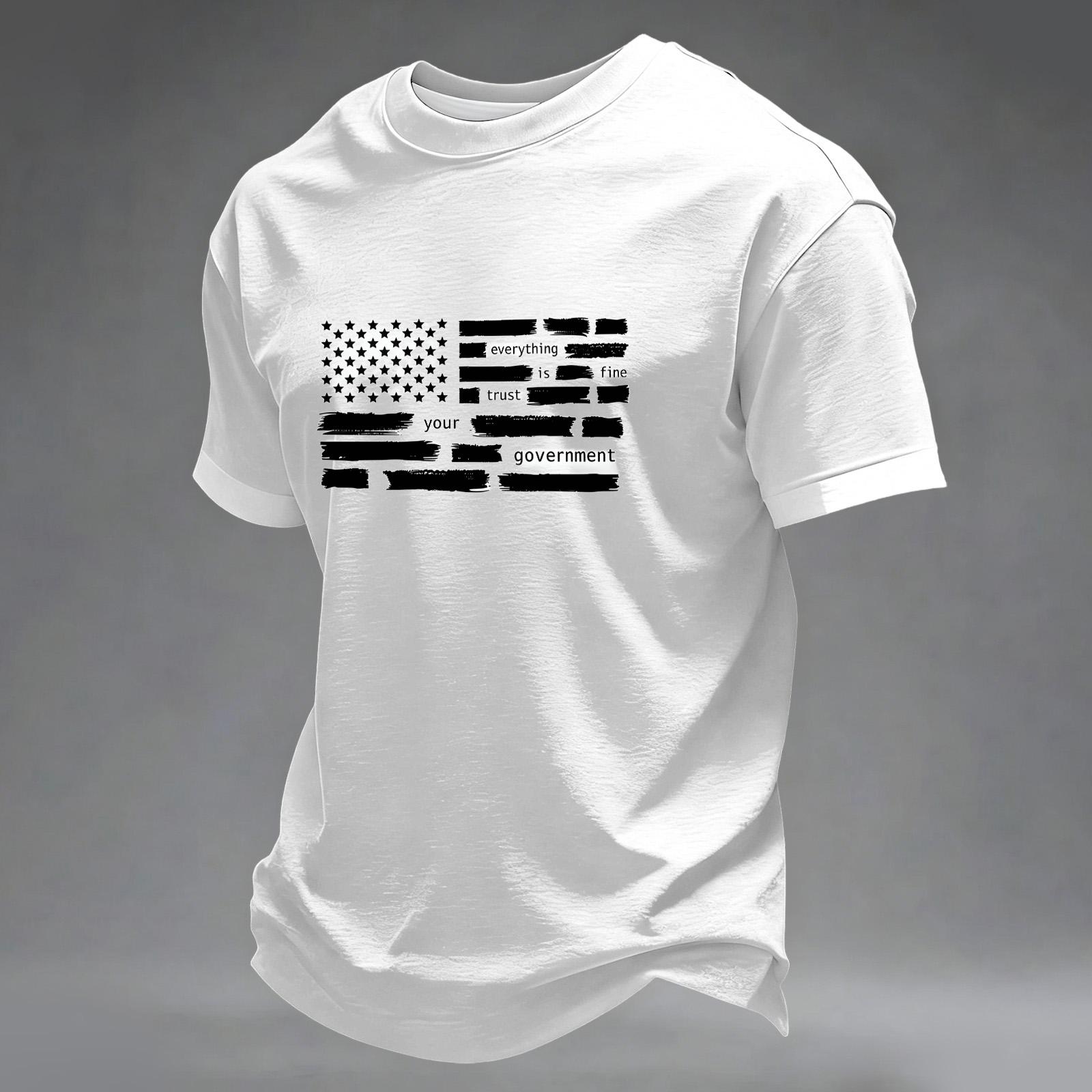 

Men s Casual Day Commemorative Printed Top XL білий