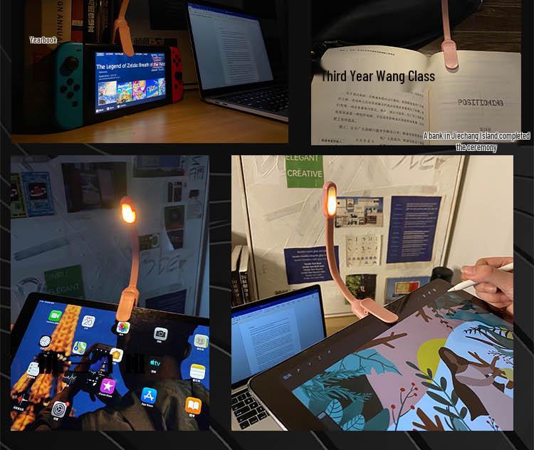 Eye-Protecting LED Bedside Clip Lamp for Dorms and Bedrooms