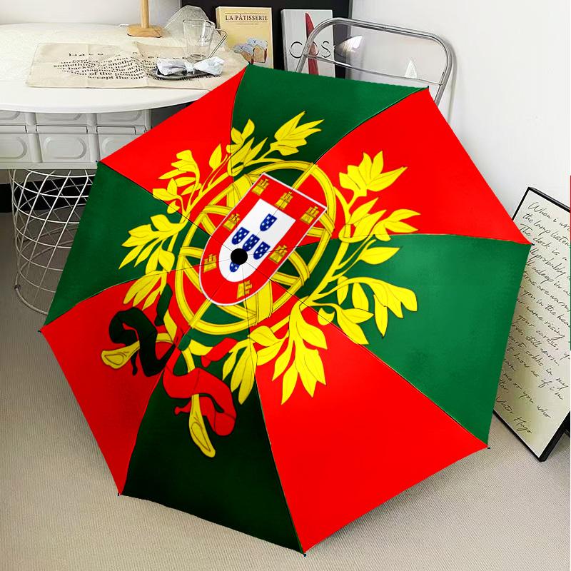 Portuguese Coat Of Arms Automatic Folding Umbrella - 8-Rib Travel Umbrella with Auto Open/Close & Portable Gifts for holidays or birthdays
