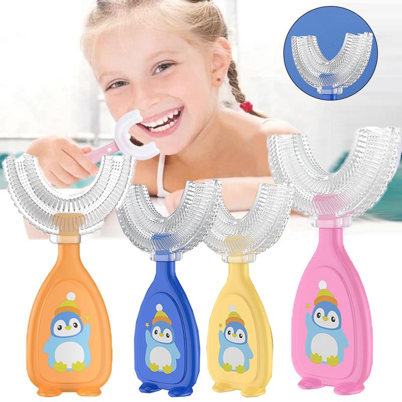 

U-shape Kids Toothbrush Children s Toothbrush Silicone Cleaning Toothbrush Healthy 360° Cleaning Oral Care Health Beauty Soft