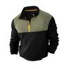 Men's T-Shirt Sweatshirt Casual Sports Colorblock Long-Sleeved High-Neck Half-Zip Top