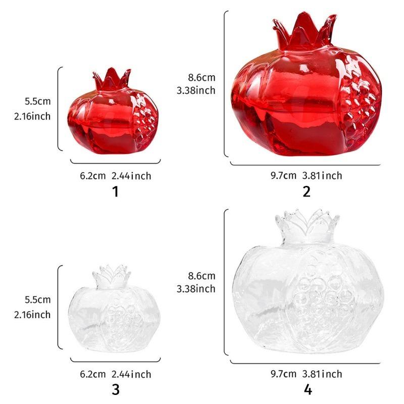 Handmade Pomegranate Clear Glass Flower Vase Transparent Glass Vase Hydroponic Pots for Wedding Party Home Table Decor