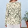 Women's Fashion Casual Long Sleeve Flowers Print Round Neck Top
