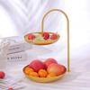 Nordic Light Luxury Iron Fruit Double Layer Plate Candy Shelf Rack Living Room Snack Fruit Tray Simple Multi-function Snack Organizer Basket