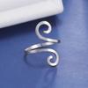 Stainless Steel Large Spiral Ring Women Gold Adjustable Finger Rings Minimalist Jewelry Valentine Gift In