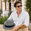 Retro British Style Jazz Hat, Woven Short-Brimmed Straw Hat, Sun Protection Hat for Spring Summer Outdoor Activities