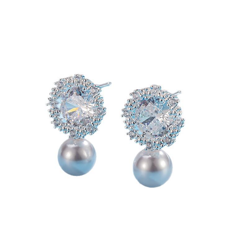 Crystal Snowflake Pearl Earrings: Exquisite Autumn/Winter Luxury, Versatile Women's Jewelry