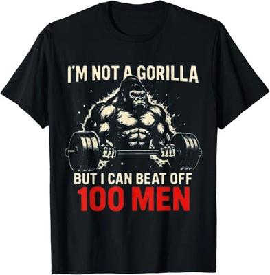 Non Sono Un Gorilla Ma Posso Battere 100 Uomini Citazioni Divertenti Maglietta