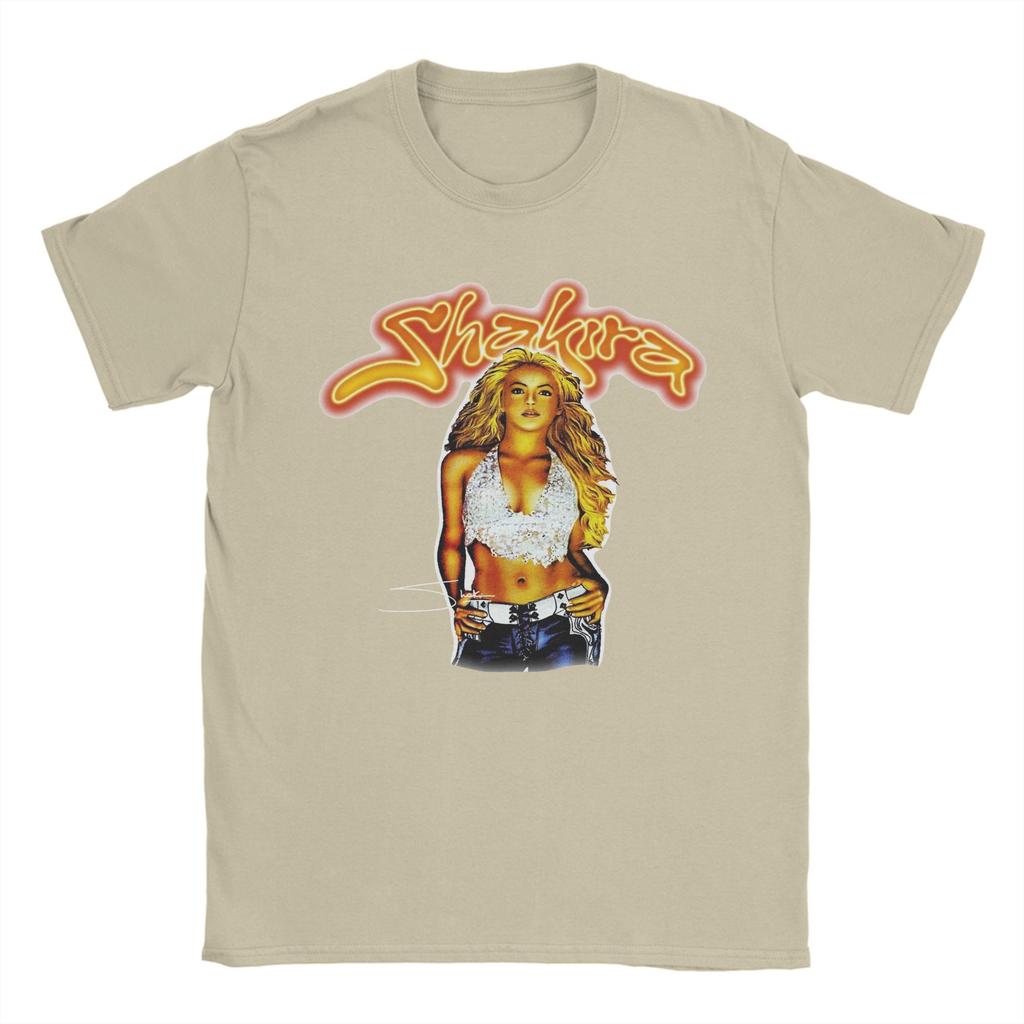 Singer Shakira Men T Shirt Vintage Tees Short Sleeve Crew Neck T-Shirts Cotton Plus Size Tops