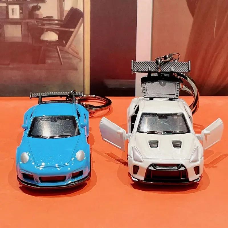 Fun Car Keyring Sports Car Keychain Accessories Roadster Key Chain Alloy Material Creative Ornaments Cartoon Schoolbag Pendant
