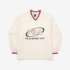 Fila Big Logo Cotton Blend V Neck Sweatshirt