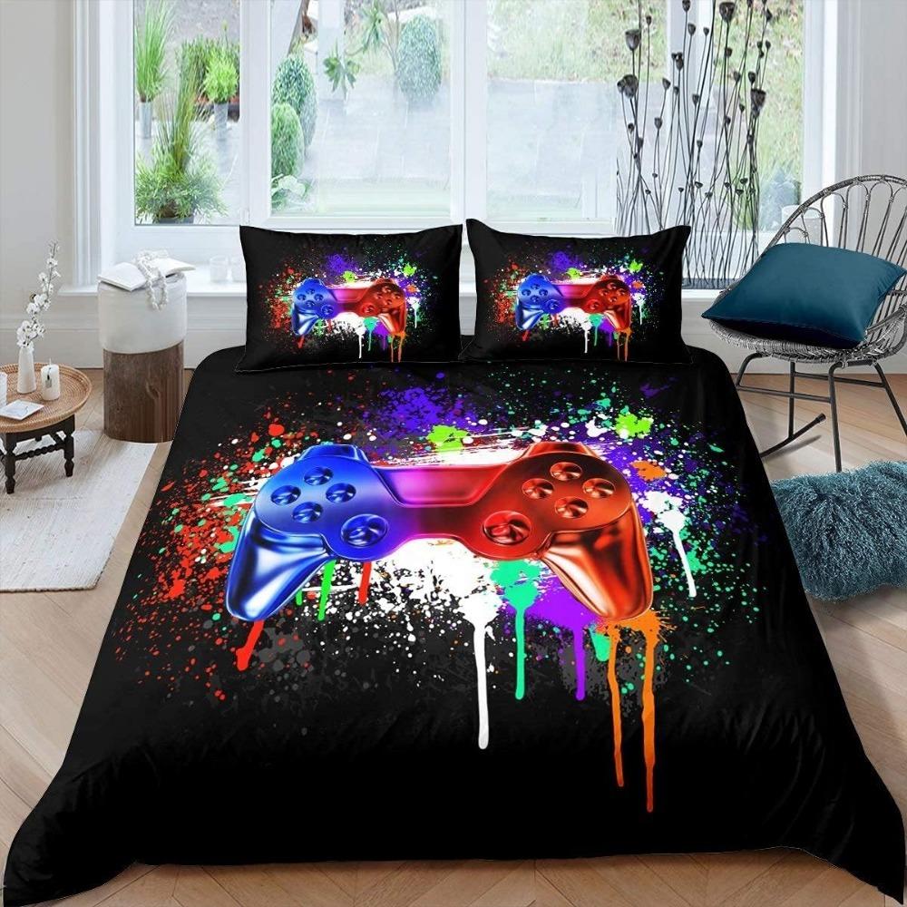 Cute Little Panda Patterned Bed Sheet Set, Children's Animal Bedroom Decoration Bed Sheet Set, Boys' Printed Duvet Cover Set