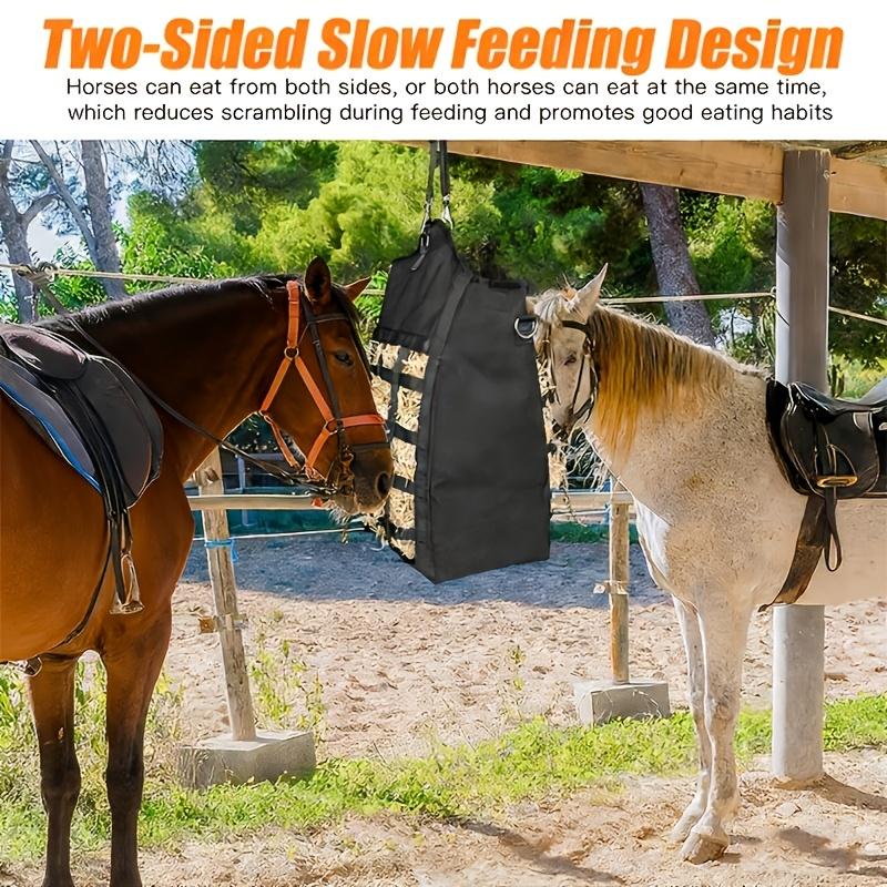 Großes Fassungsvermögen Heusäcke für Pferde, Doppelseitige Slow-Feed Heusäcke Geeignet für Ziegen, Schafe und Esel