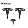 ZFX1 3pcs Car Front Rear Emblem Sticker Black for Tesla Model 3 Model Y Tail Box Auto Steering Wheel Decoration Modified Accessories