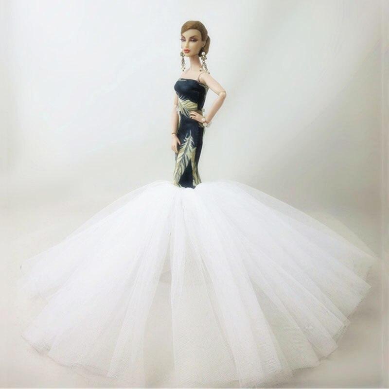 Mermaid Dress For Barbie Doll Clothes Formal Fishtail Wedding Dress Party Gown For Barbie Doll Clothes Handmade Dresses Toy