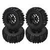 RC Vehicle Wheels and Tires Set Black with Plastic Hub for Monster Truck 18 110 Short Course Truck
