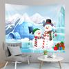 Winter Smile Snowman Tapestry Happy Christmas Decoration Tapestry Home Living Room Bedroom Dorm Wall Hanging Decorative Blanke