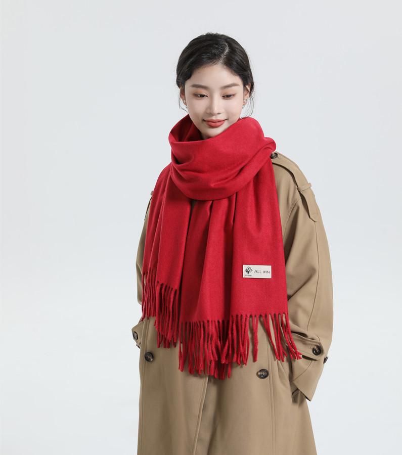 White Cashmere Scarf: Thickened, Solid Color, Versatile for Women & Men, Perfect for Autumn & Winter