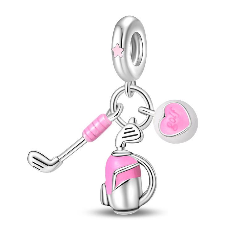 S925 Silver Sporty Fruit Bead Charm DIY Bracelet Jewelry Making Kit Accessories Set