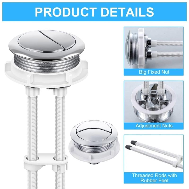 Toilet Push Button Adjustable Top Push Button Toilet Tank Button Replacement for Most Double Flush Toilet Enduring