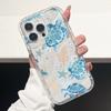 Blue Turtle Print Transparent Airbag Clear Phone Case, Suitable for iPhone 17, 16, 15, Plus, Pro, Max Series Phones - Ideal for Gifting