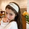 Korean Style Solid Color Leather Knotted Headband for Face Washing - Simple, Versatile, Wide Edge Hair Accessories