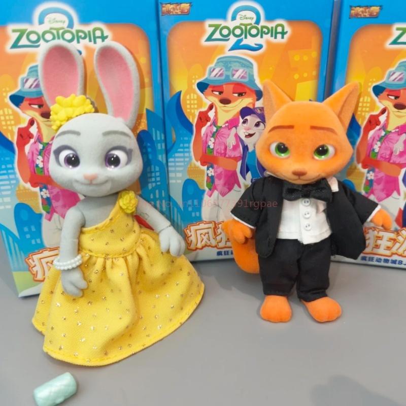 Genuine Zootopia Crazy Party2 Series Bjd  Cute Trendy Articulated Jointed Action Figurine Collectible Model Ornament Present
