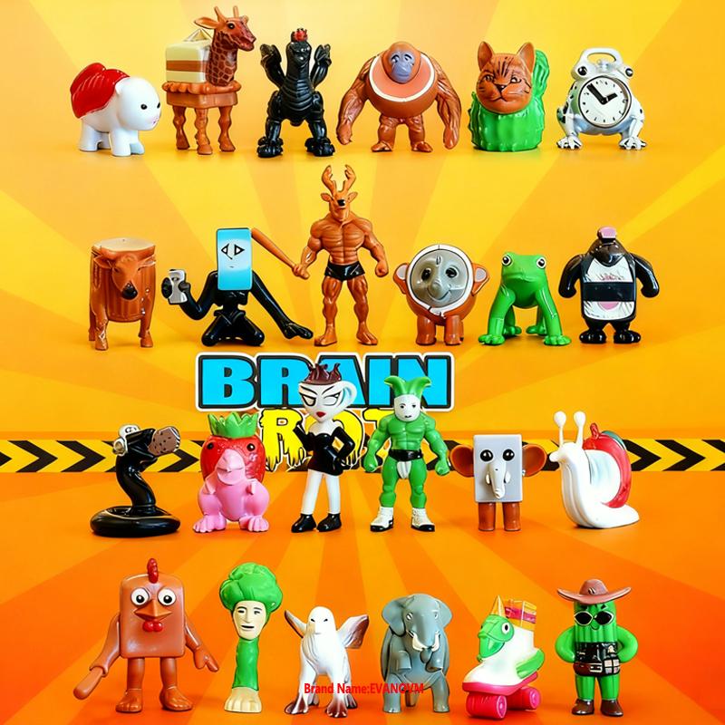 24-96Pcs Italian Brainrot Tung Tung Sahur Figures Doll Tralalero Tralala Bombardino Crocodilo Shimpanzini Bananini Model Toygift