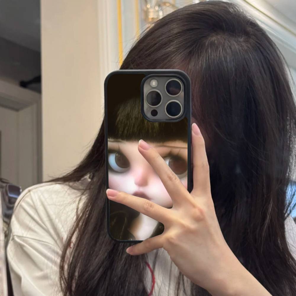 

Dark Cute Girl Doll Art Personalized Creative Phone Case For iPhone 17 16 15 14 13 Plus 12 11 Pro Max PC+TPU Cases Back Cover iPhone 12 mini