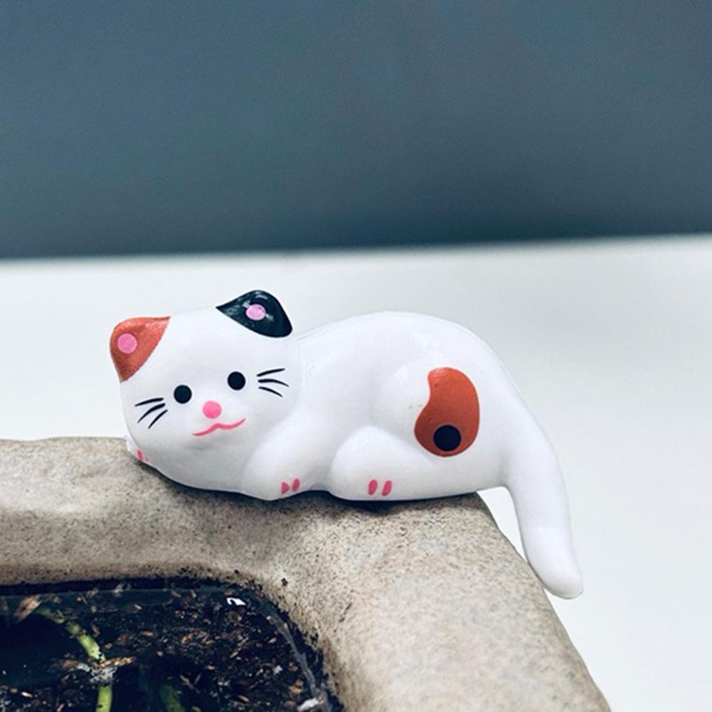 Animal Fish Tank Ornament Small Cat Statue Aquarium Decoration Easy To Clean Fish Tank Home Decoration