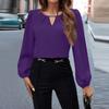 Women's Fashion Casual Solid Color Satin Shirt Casual Pleated Long Sleeve Top