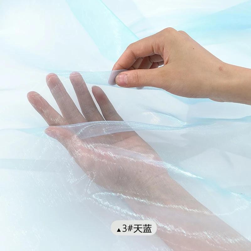 Encrypt Transparent Sparkling Phantom Organza Fabric For Wedding Decoration, Headbands, Stage Dresses, Handmade DIY Fabric