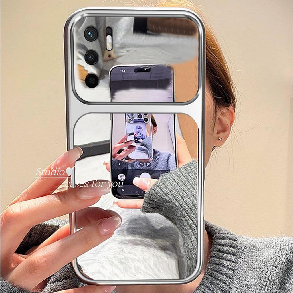 Case for Xiaomi Redmi Note 10 5G,POCO M3 Pro 5G Trending Big Window Cover Mirror Phone Casing