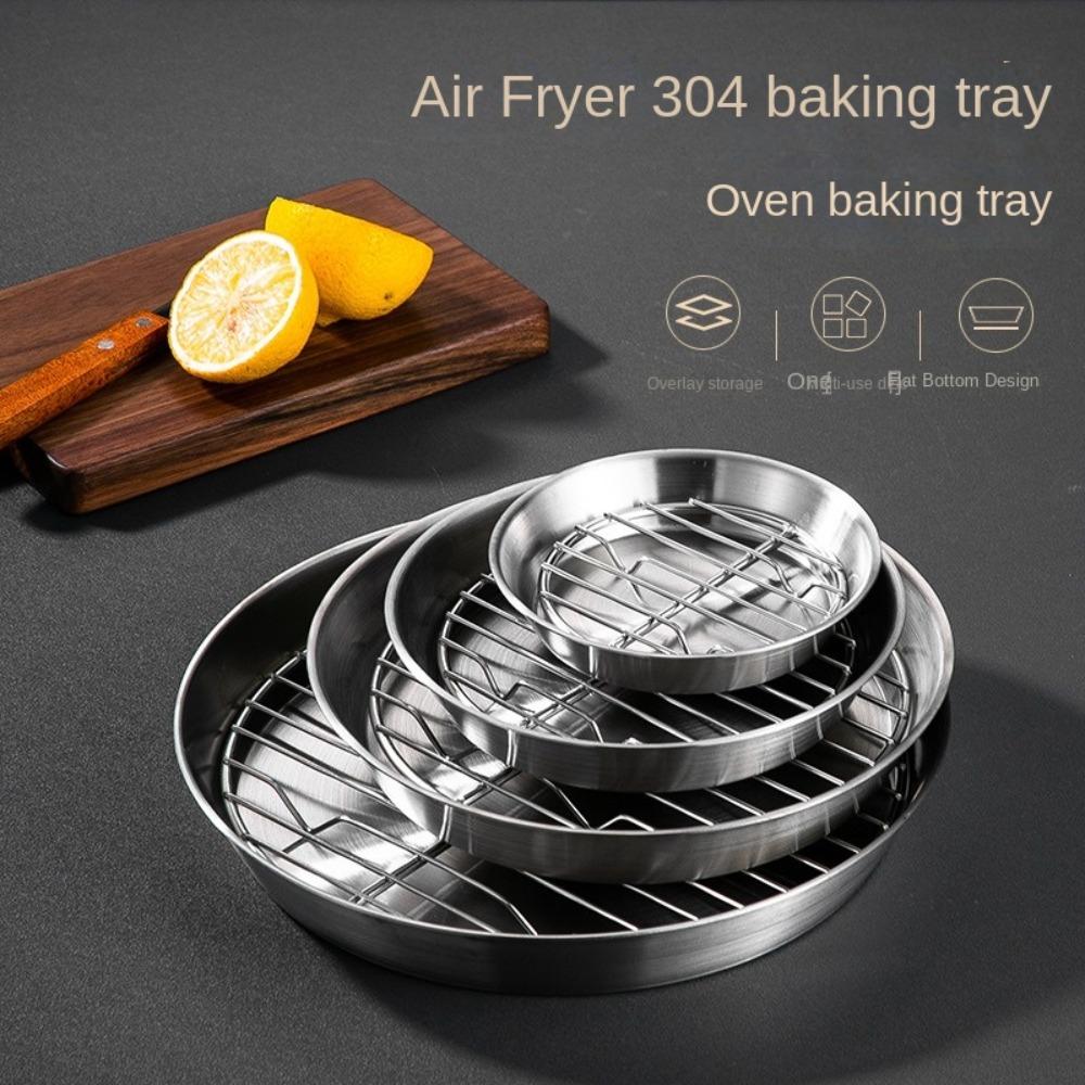Elevated Mesh Barbecue Tray 304 Stainless Steel Baking Tray Multi-purpose Tray  Air Fryer