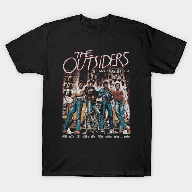 

Men Black Print T-shirt The Outsiders, Distressed, Greasers, Stay Gold Ponyboy No-Cut Transfer Paper Print Cotton Tshirt XL