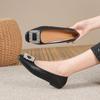 Women's Genuine Leather Nude Flats - Soft Sole, Low-Cut, Plus Size (41-43), Summer 2025 Collection
