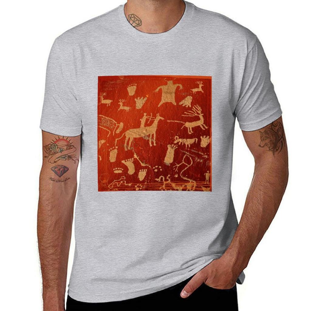 Petroglyphs on newspaper rock at Canyonlands national park Tshirt quick drying boys animal print sweat shirts men