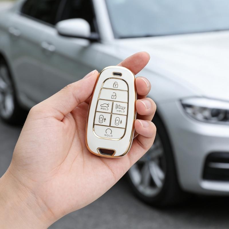 Car Key Cover for 2022 Replacement 7 Buttons Remote Key Fob Case Full Protection Sleeve Flexible Protective Shell