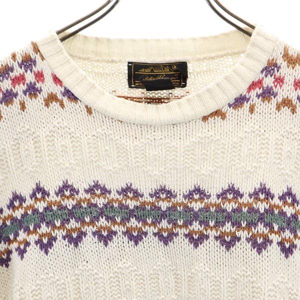 Eddie Bauer 90s Made in USA Old Black Tag Overall handle Long sleeve cotton sweater Women Used