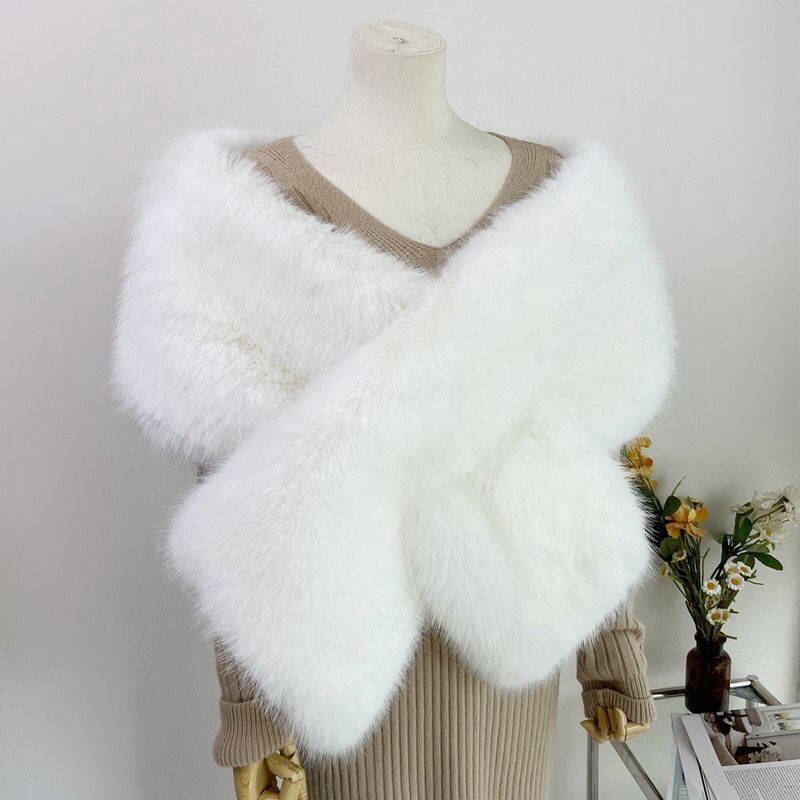 Winter White Bridal Shawl - New Warm Wedding Outerwear Thickened Cheongsam/traditional Dress Cape Cloak
