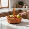 Woven Basket with Handle | Decorative, Oval Shopping Basket, Portable, for