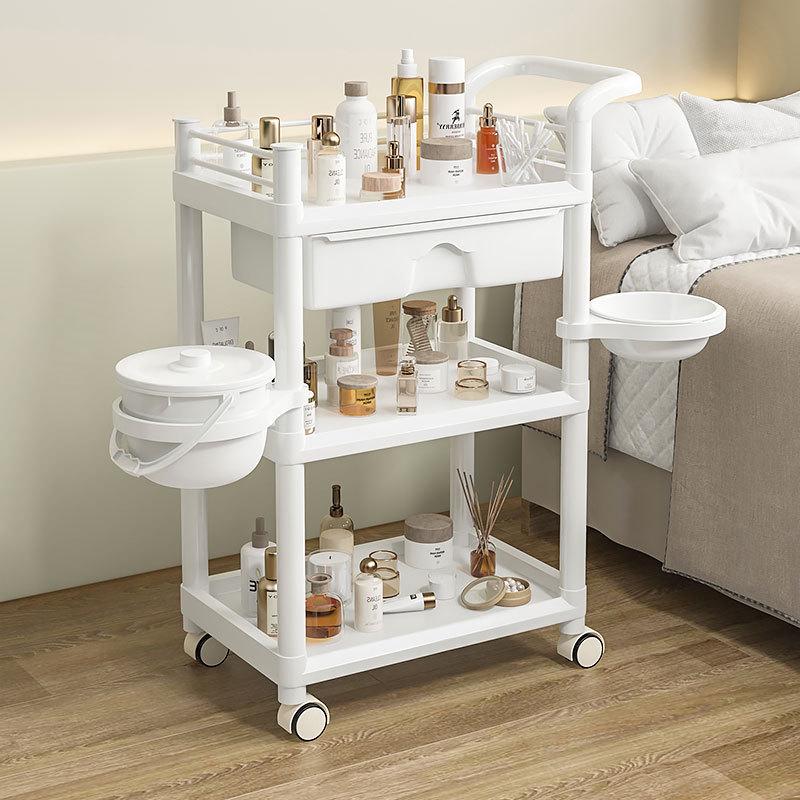 Mehrschichtiger Beauty-Salon- und Pflegewagen mit Schublade