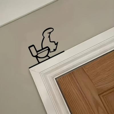 1pc Metal Bathroom Toilet Logo-Fun Modern Wall Decor,Suitable for Home, Office, Restaurant Toilet-ideal for Housewarming